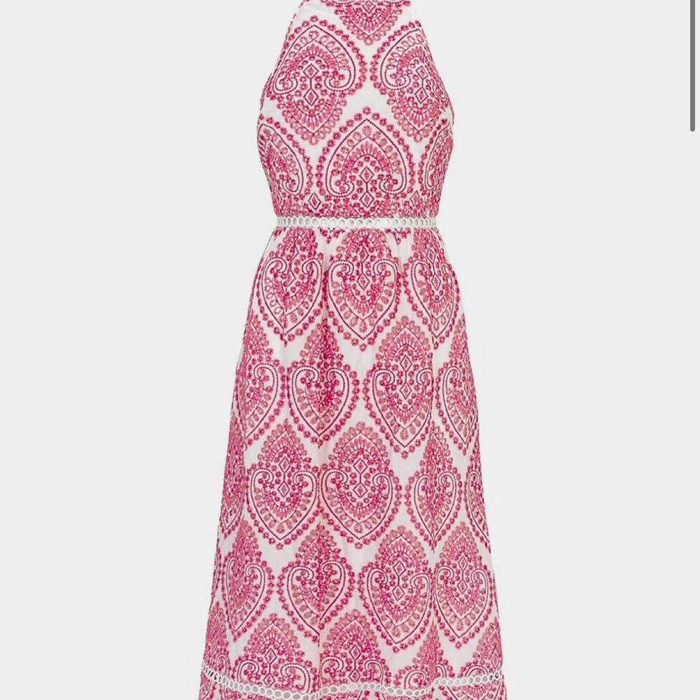 Adelyn Rae halter embroidered midi dress